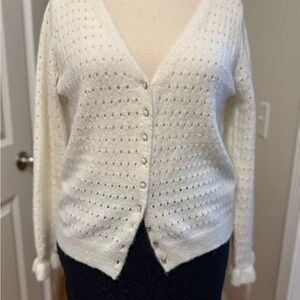 Elegant Ivory Button-Up Cardigan